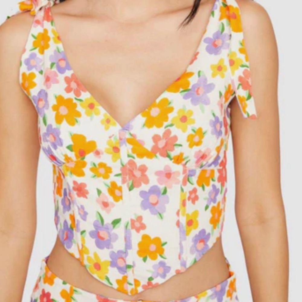 PepperMayo floral corset top